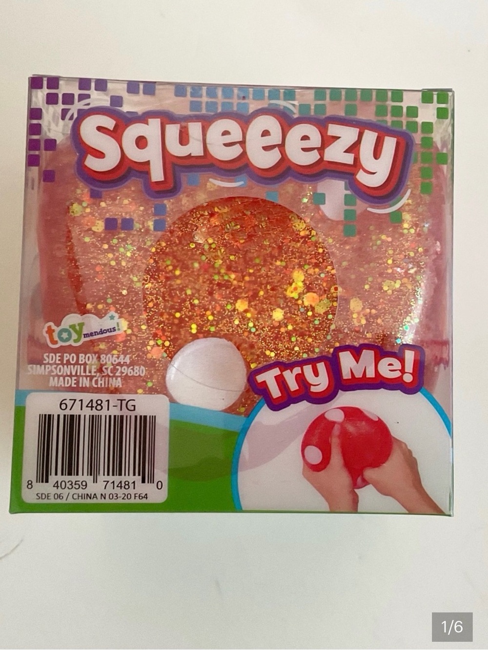 NWT Sunny Days Jumbo Squeezy Pink Sparkle Glitter Dice